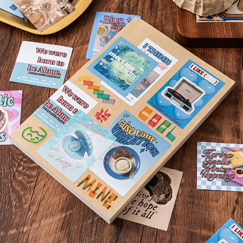 Paquete de pegatinas retro estilo americano, pegatinas decorativas para diario DIY, alta estética, estilo INS, pegatinas transfronterizas para diario