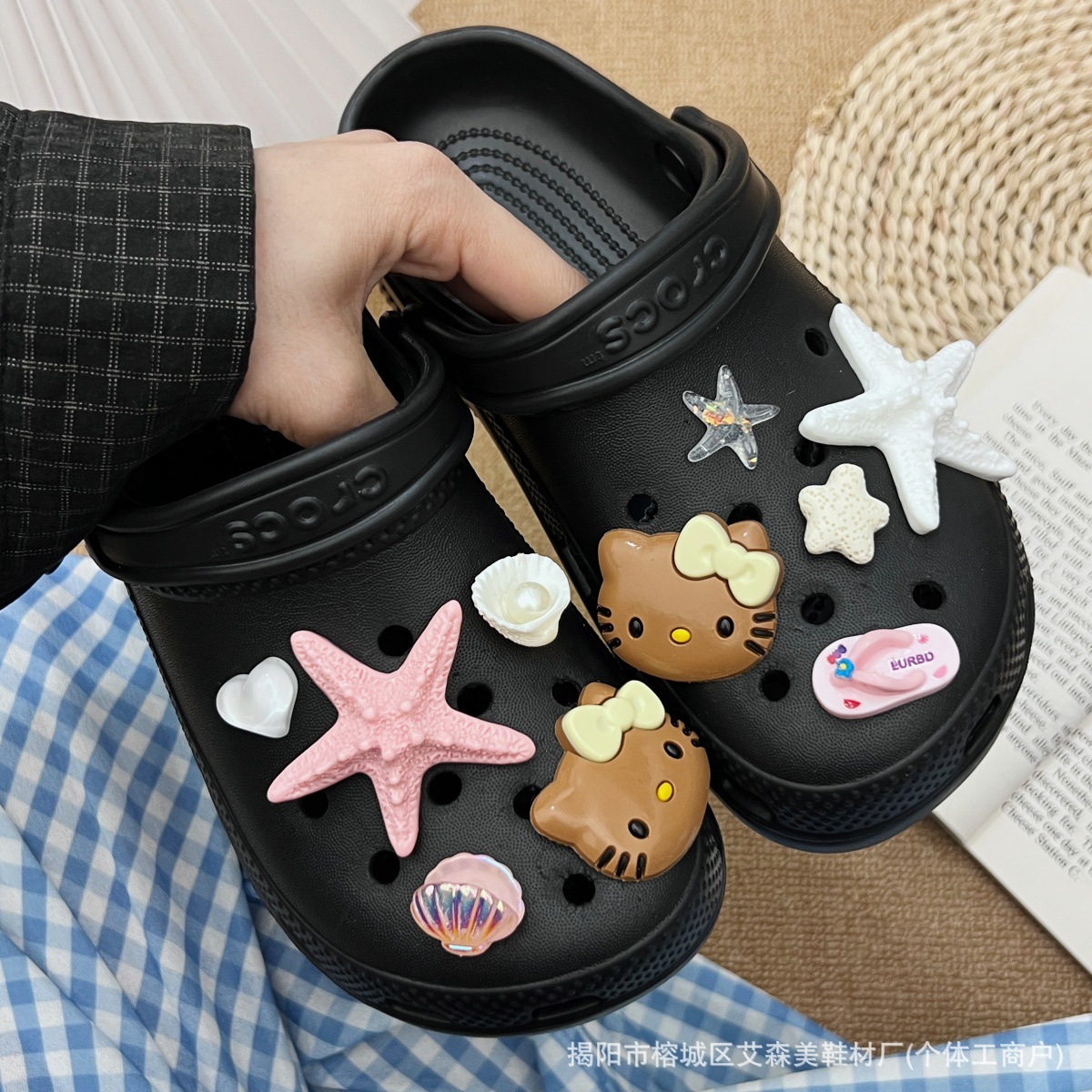 Estrellas plateadas ajuste agujero agujero perdido zapatos decorativos accesorios DIY extraíbles accesorios de flores hebillas de zapatos accesorios tridimensionales