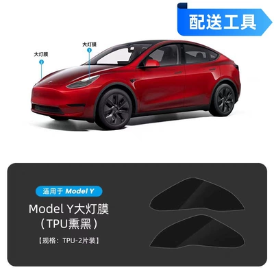 Auto Color Change Film Mdoel Y Edamame 3 Headlight Film - tesla-model-y-headlight-film-blackened-special-car-data-free-tools-and-free-shipping
