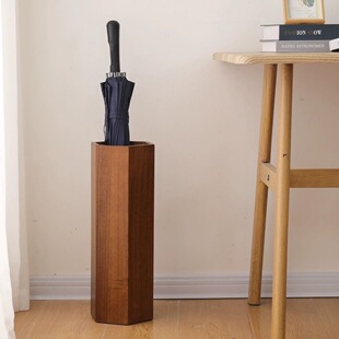 Nordic Japanese Style Retro Real Wooden Umbrella Rack Wooden Umbrella Bucket Hotel Living Room Home Unique Creative Umbrella Storage Bucket