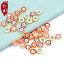 爆款高保色古法金滴油唐彩珐琅恶魔之眼隔珠diy手链项链饰品配件