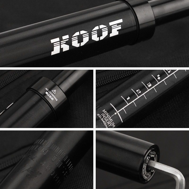 KOOF bicicleta de montaña amortiguador asiento tubo de aleación de aluminio CNC rompevientos trasero flotante amortiguador asiento tubo 400mm varilla del asiento