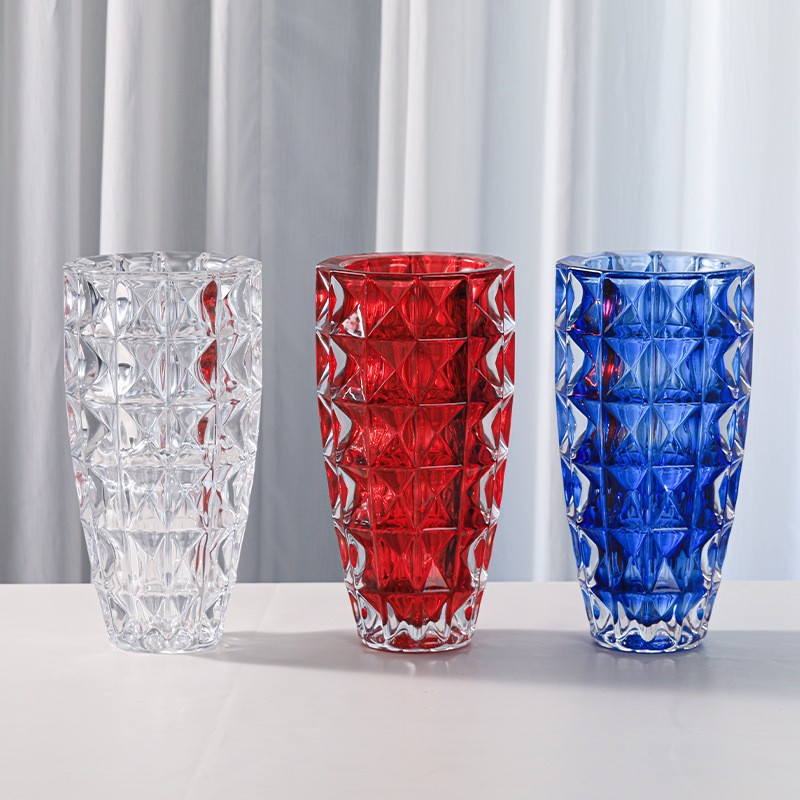 Vaso de vidrio grueso transparente de alto nivel de sensación hidropónica lirio flores rosas en el viento adornamiento de alto valor facial