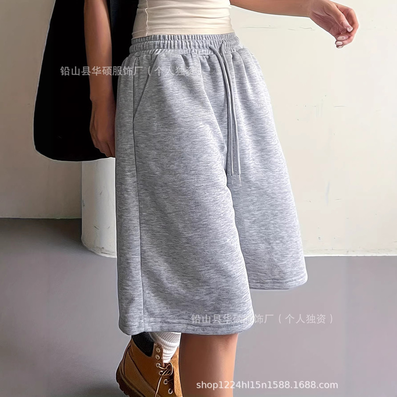 2026 New Cross-Border American-Style Solid Color Straight-Leg Shorts, Five-Point Pants for Outdoor Running, Loose Wide-Leg Casual Pants Manufacturer 2026 New Cross-Border American-Style Solid Color Straight-Leg Shorts, Five-Point Pants for Outdoor Running, Loose Wide-Leg Casual Pants Manufacturer