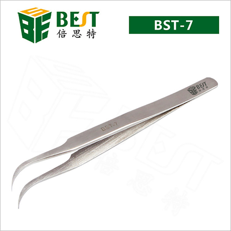 倍思特 弯头镊子 302不绣钢镊子 弯头工业镊子 耐磨抗酸镊子BST-7