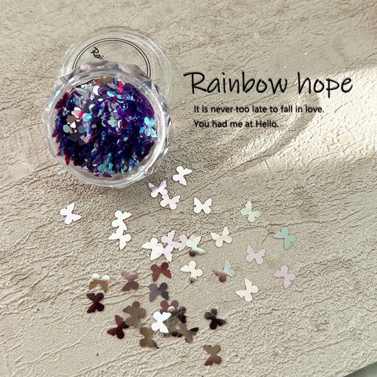 Super fairy ultra-thin butterfly polarized sequins nail jewelry DIY wear nail material nail decoration flow hemp material
