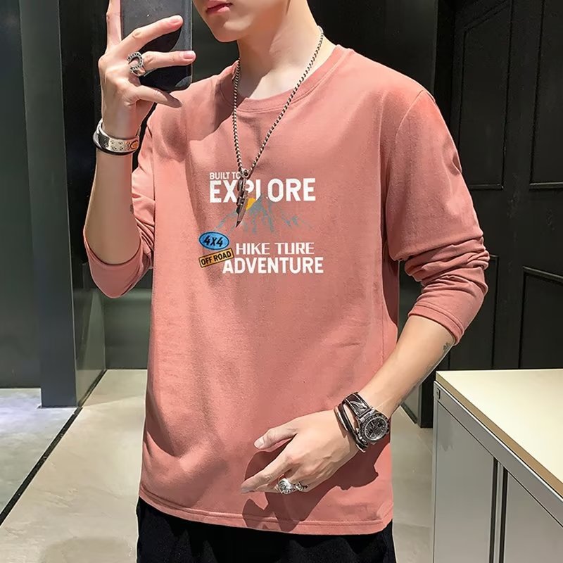 Camiseta de manga larga para hombre 2023 Otoño Nuevo estilo coreano ins camiseta suelta marca de moda casual Camisa de fondo entrega superior