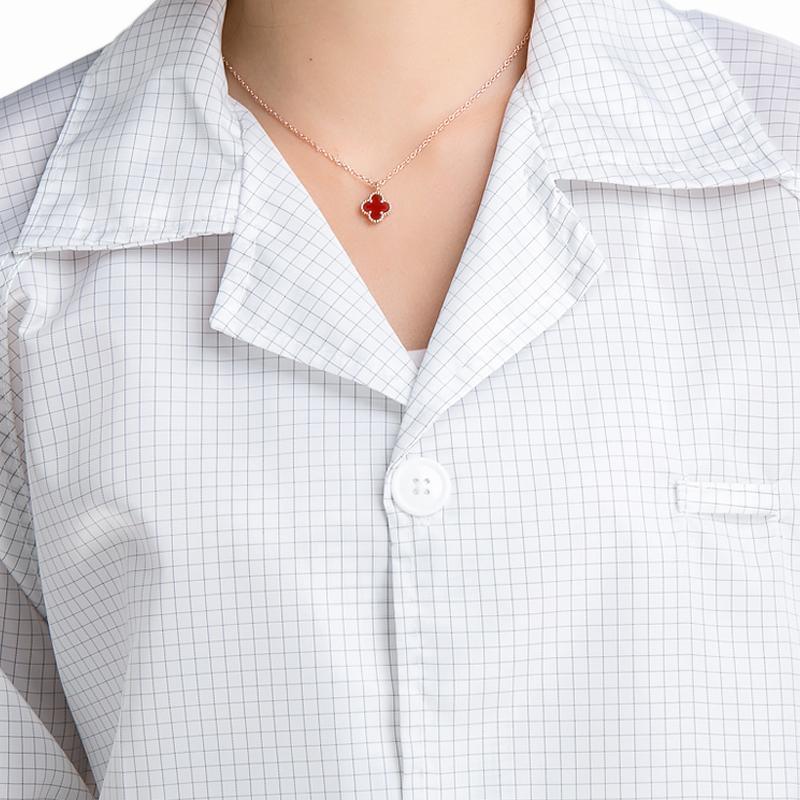 网格静电衣大褂无尘防尘服格子上衣电子厂男女富士康工作防护服