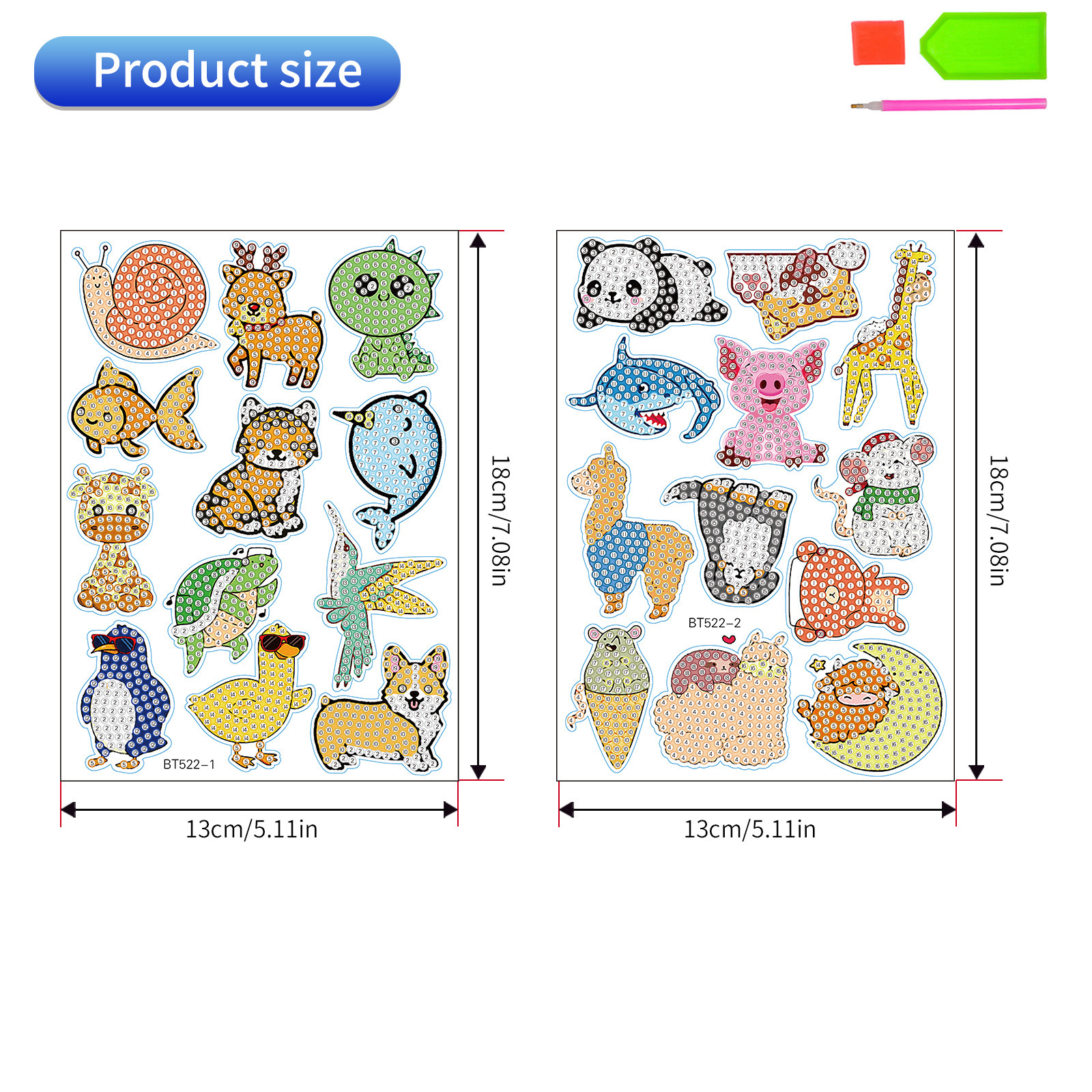 Animal de dibujos animados transfronterizos elefantes dibujos de diamantes DIY aleatorios ladrillos dibujos de pared dibujos de perforación dibujos de juguetes al por mayor