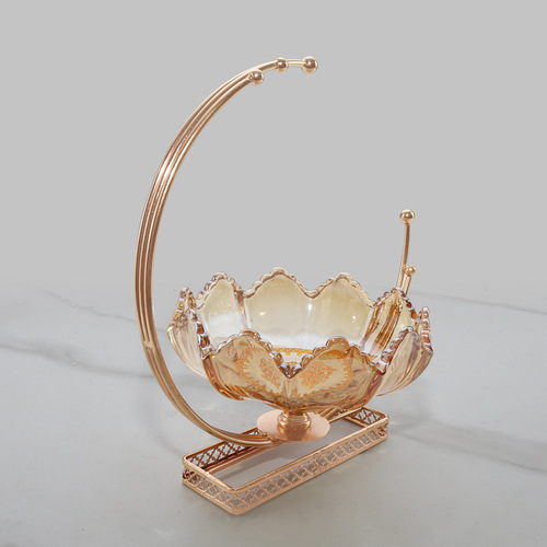 Nordic INS glass fruit bowl decorative light luxury tray living room home use tea table snack candy tray