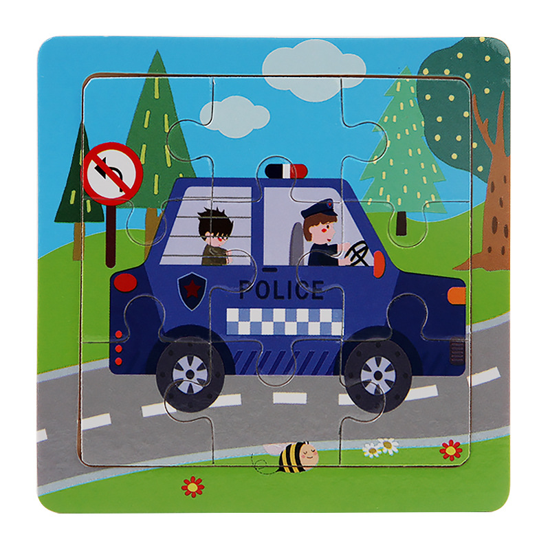 Puzzle infantil de madera mini 9 piezas puzzle puzzle puzzle animal de color pensamiento puzzle juguetes puzzle puzzle