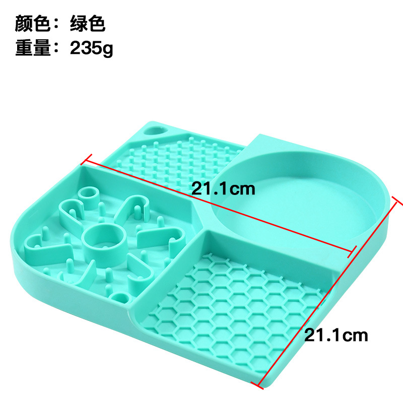 Los fabricantes transfronterizos Pet Bowl lamiendo estera gato tazón para mascotas vajilla mantel de silicona para mascotas tazón de comida lenta