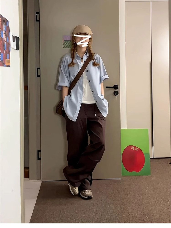 ブルー日焼け止め半袖シャツジャケット女性のための夏の 2025 新しいハイエンドルーズシャツフレンチスタイルトップ|undefined