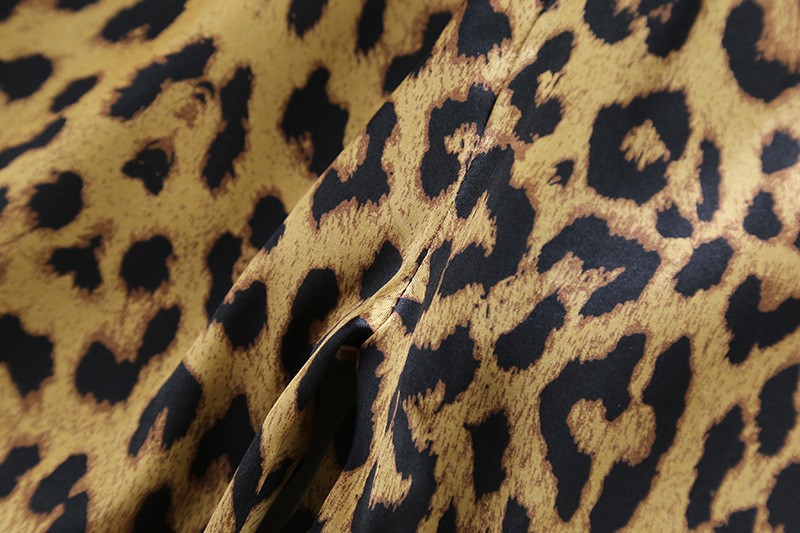 Leopard Print Short Sleeve Ice Silk Pajama Set For Kids_voghion.com