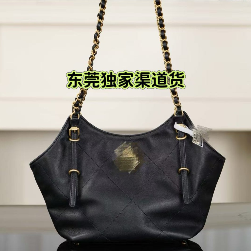 渠道25s新款GST购物袋女大容量托特包 hobo菱格链条腋下包22bag垃