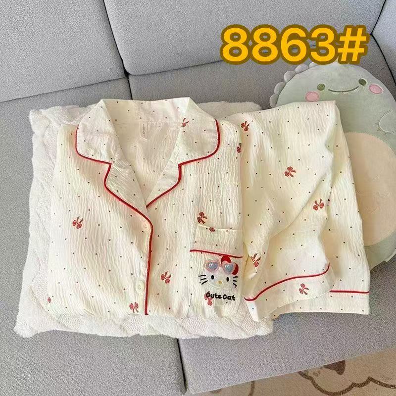 Al por mayor transfronterizo KT gato pijama mujer primavera y otoño nubes algodón manga larga 2026 nuevo juego de ropa de hogar encantadora super caliente