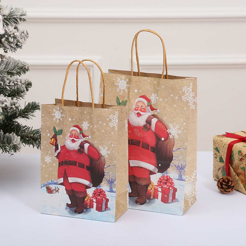 Lot De 24 Sacs Cadeaux De Noël En Papier Avec Poignées - Père Noël, Elfe, Bonhomme De