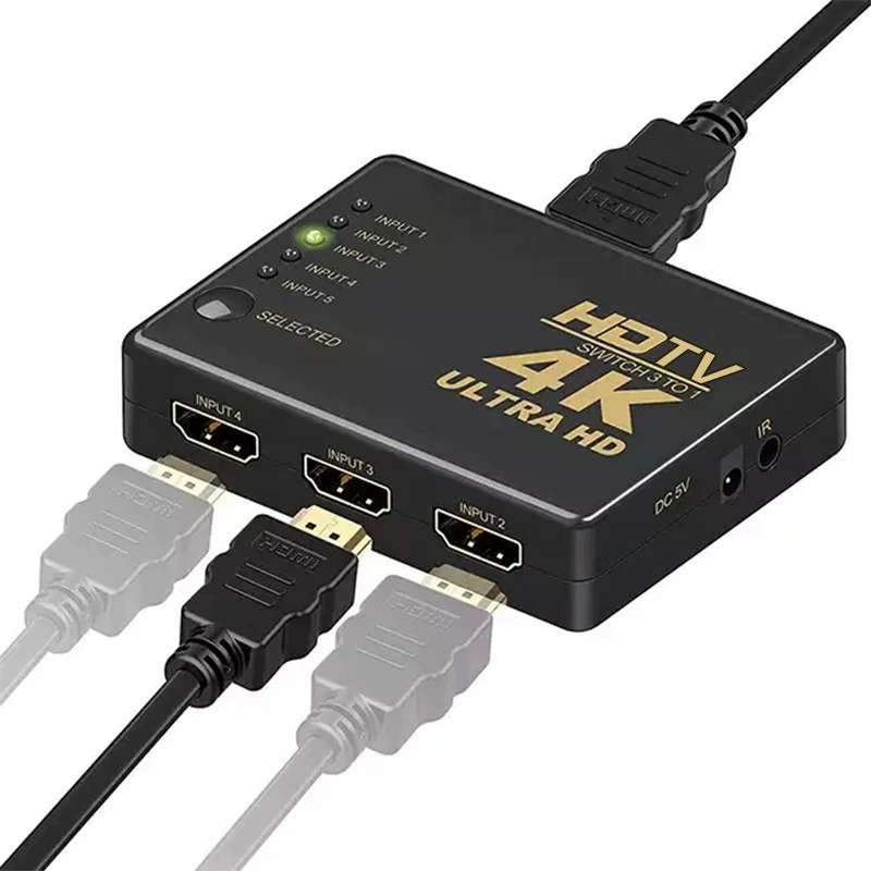HDMI коммутатор пять-в-один / один-из-двух 4K*2K с пультом дистанционного управления инфракрасный три-в-один / один-из-четырех HDMI высокое разрешение конвертер