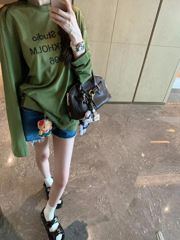acne1996 新しいグラデーショングリーン長袖 T シャツ 25 新しい深セン南油ハイバージョン男性と女性同じスタイル|undefined