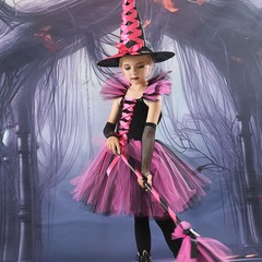 ハロウィーン衣装子供コスプレ魔女も狂ったキャラクターがスカートを演じます。
