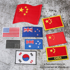 DIY Patch Stickers, Arm Badges, Five-Star Red Flag, and Collection of U.S. & International Flags—Iron-On Decorative Embroidered Patches