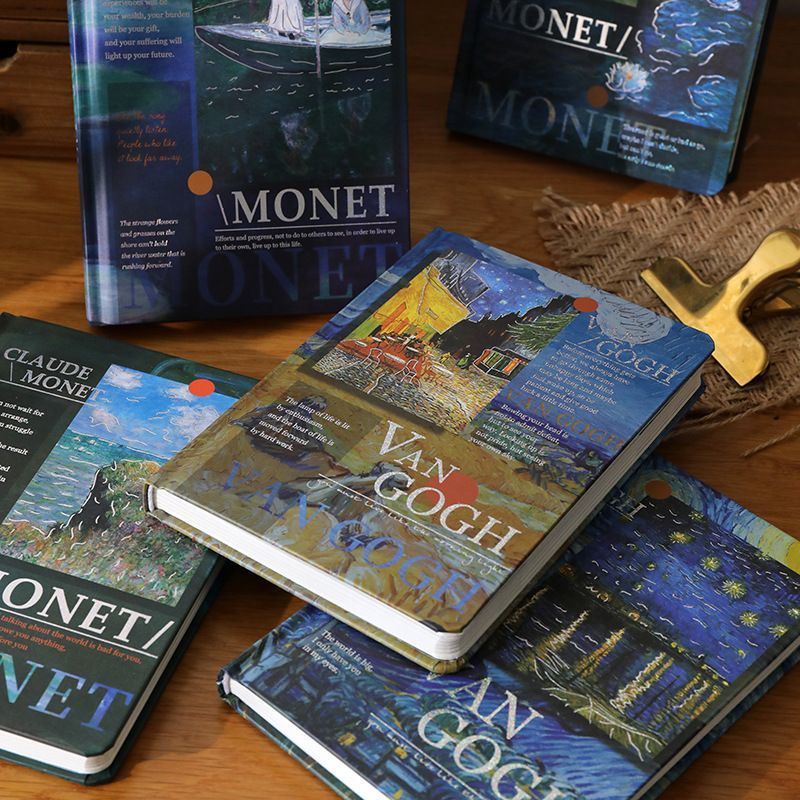 Van Gogh Oil Painting Scenery High Color Value Literature and Art Retro Student Account Book Notebook Accompanying Gift Full Color Cross-border Wholesale