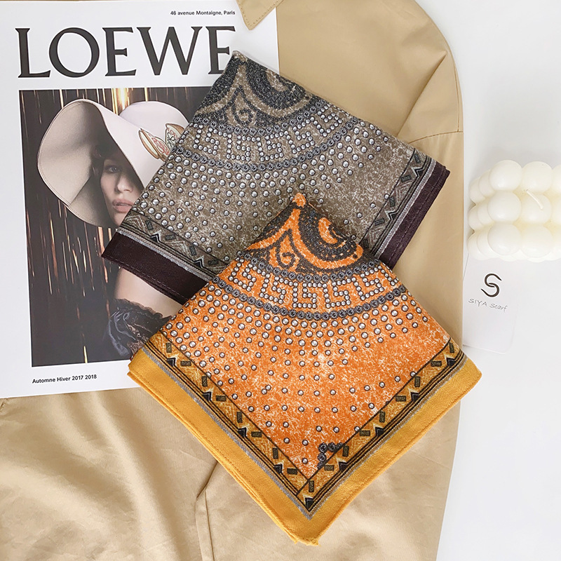 Alto sentido 68 toallas de estilo coreano damas de moda profesional retró nicho bufandas de impresión de división toallas cuadradas