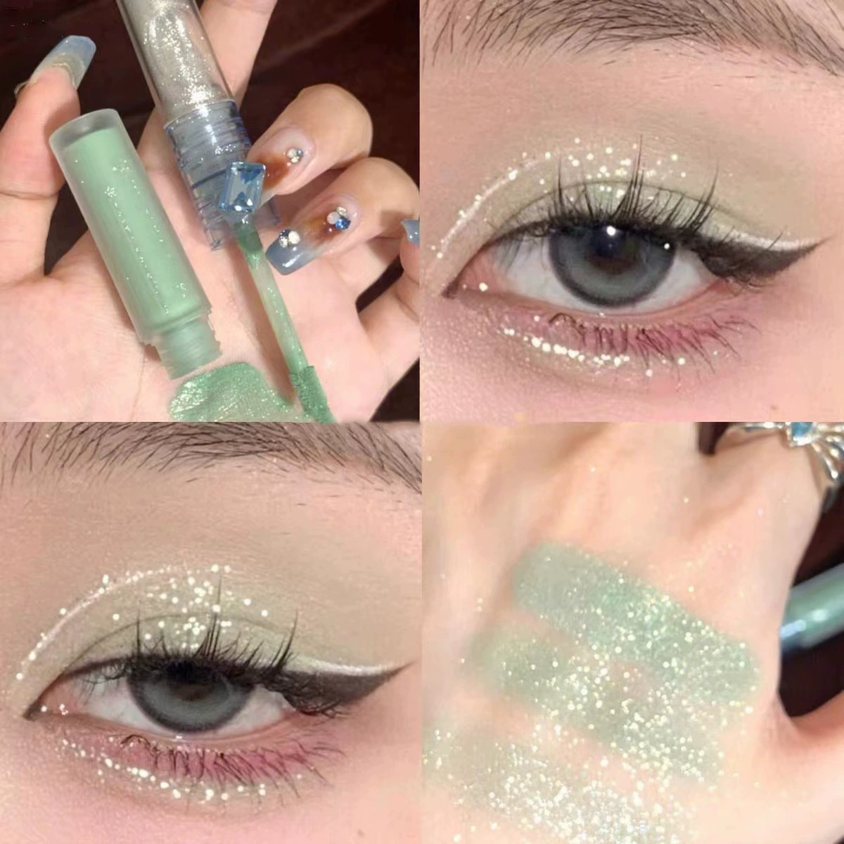Палетка теней для век Liquid Eye Shadow (Card Bubin ViniCappuvini CP98 Gemini), жемчужная и блестящая пара, 1,5 г×2/6