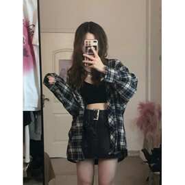 潮牌防晒格子衬衫女秋季 2025 新款通勤开衫外搭衬衣日系外套高级