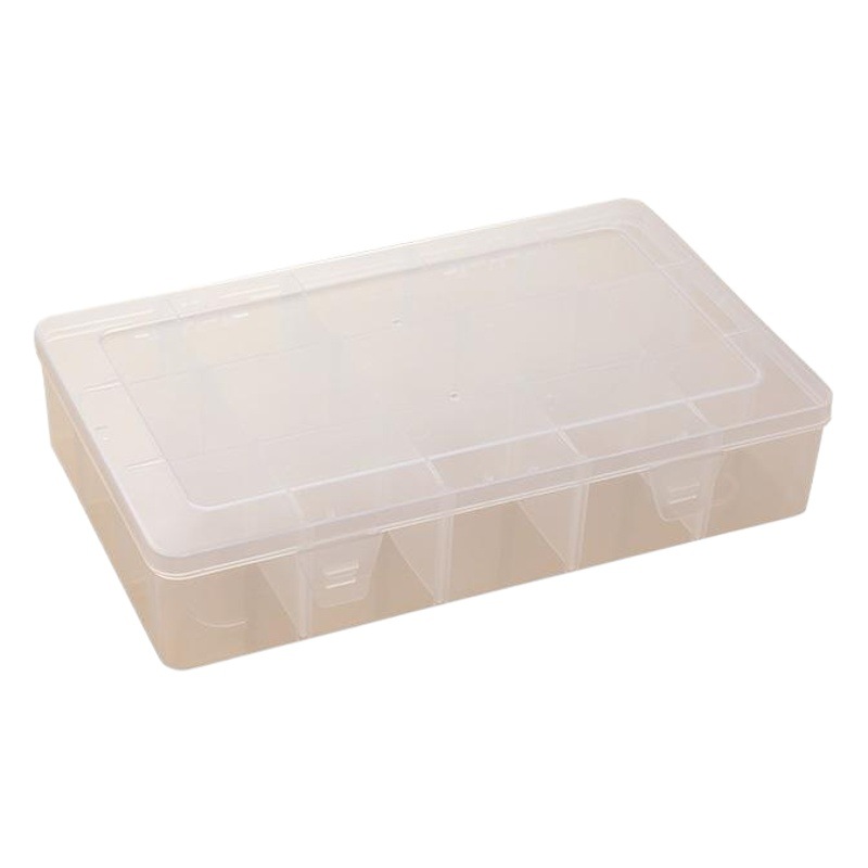 Gran caja de almacenamiento de juguetes de joyería de uñas creativa multifuncional de envases de plástico extraíbles transparentes de 15 rejillas