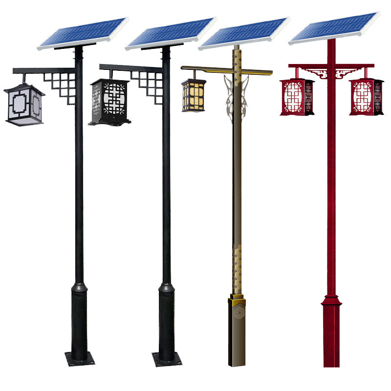 户外仿古中式庭院灯3米单双头太阳能仿古庭院灯中式灯笼复古路灯