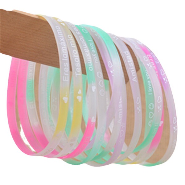 Fluorescence fresh silicone bracelet with letters