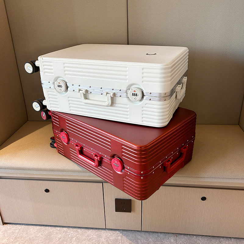 [Foreign Trade] Suitcase for Men, High-Looking Trolley Case for Women, Aluminum Frame Suitcase, Large Capacity Thickened Password Box Manufacturer