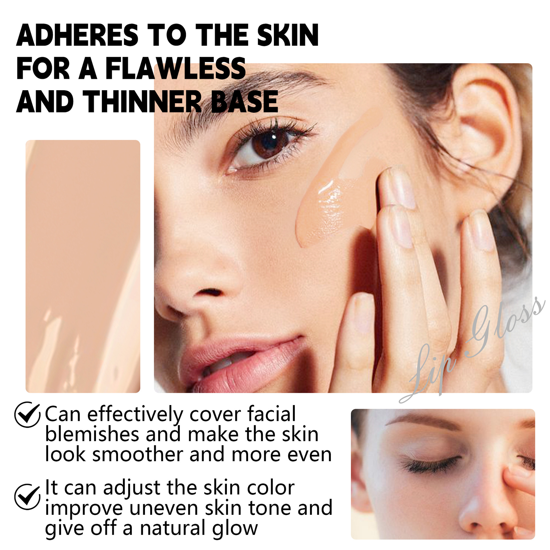 SHCOETY Moisturizing Concealer Oil-Control Foundation is easy to apply and does not fade, providing a long-lasting, clear and transparent nude makeup look. BB Cream is available for cross-border use Application Scenario