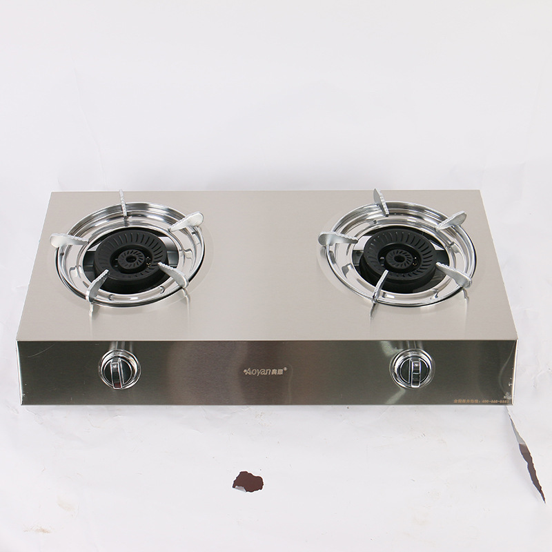 Estufa de gas de fuego feroz cocina escritorio de acero inoxidable gas natural licuado estufa doble estufa fábrica al por mayor