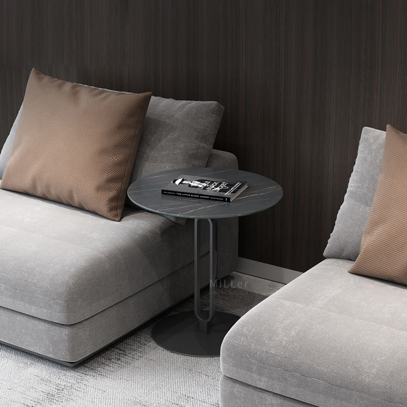 Italian Minimalist Slate Sofa Side Table Mini Small Coffee Table Home Balcony Small Table Small Creative Small Round Table