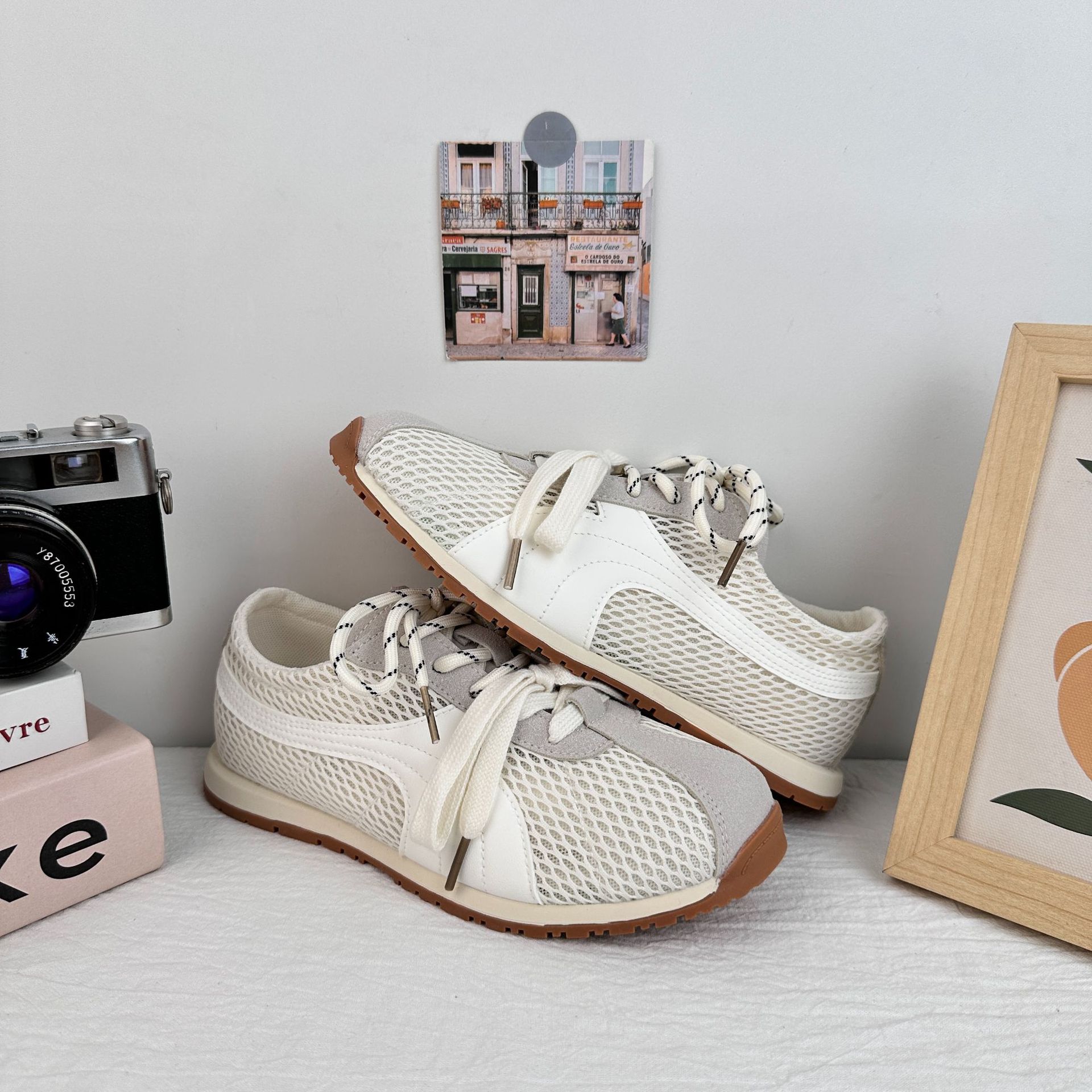 A9926ins zapatos de skate para mujeres 2025 verano nuevo estilo casual versátil suave de malla transpirable zapatos de entrenamiento alemán zapatos Agan