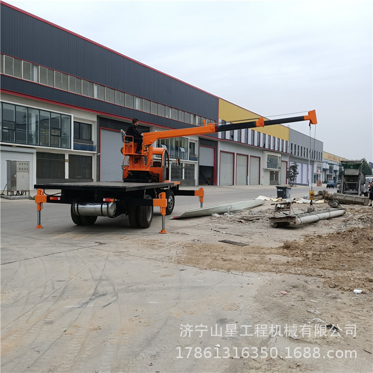 无线遥控操作轮式随车吊 四驱5吨轮式随车吊 农用随车起重机