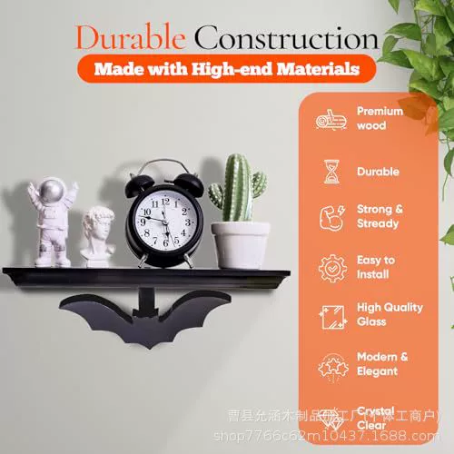 Трансграничные деревянные полки для летучих мышей Хэллоуин готические полки для хранения настенные дома декоративные полки