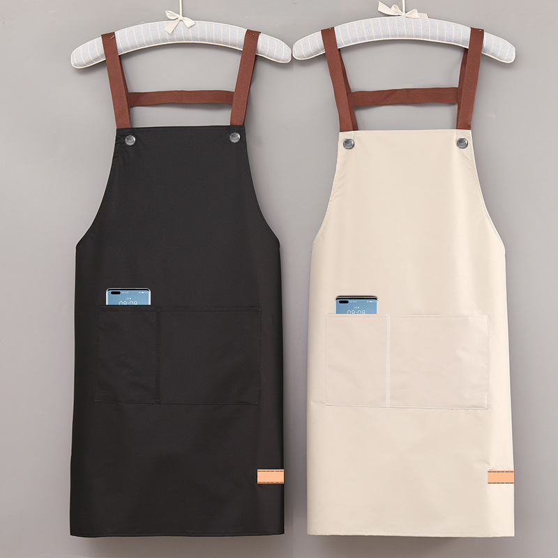 Nueva moda delantal cocina impermeable aceite drenaje ropa de trabajo catering mujeres de estilo coreano cintura impresión logo