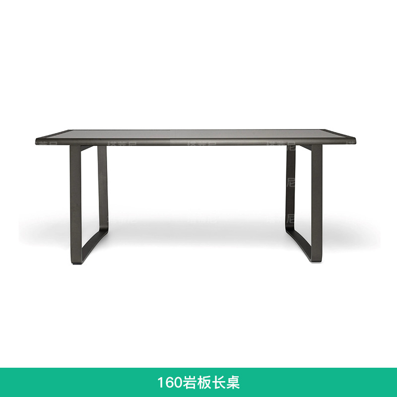 Conjunto de mesa y sillas de ratán para exteriores, mesa moderna y sencilla de aleación de aluminio, mesa larga impermeable para patio de hotel o villa, resistente a la intemperie image 10