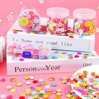彩色小纽扣diy手工制作材料包幼儿园创意粘贴画儿童树脂圆形扣子