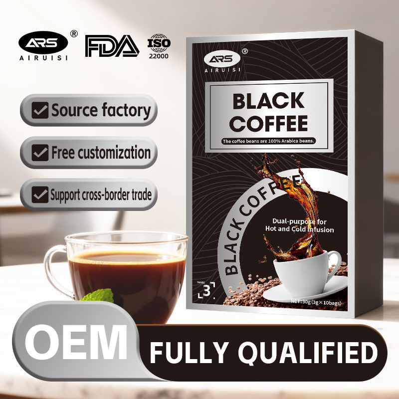 Cross-Border Black Coffee Export Black Coffee American Black Coffee Fda Factory in Stock 30g