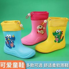 【緩み】子供用の雨靴の女性の男の子と子供の赤ちゃんの女の子の雨靴の学生の水靴の子供の防水滑り止め