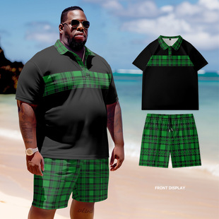 Spring and summer Europe and the United States POLO suit short sleeve men's 3D digital printing plus size daily cross-border foreign trade high street leisure