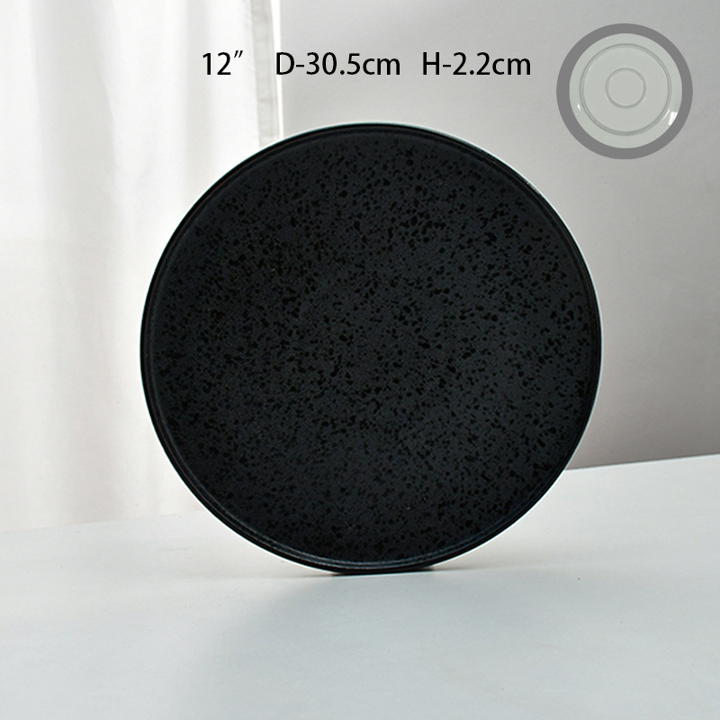 Plato de filete Plato de cerámica de mármol Plato de platos de restaurante Plato de hierba Plato de filete casero Plato de hotel Plato de comida occidental