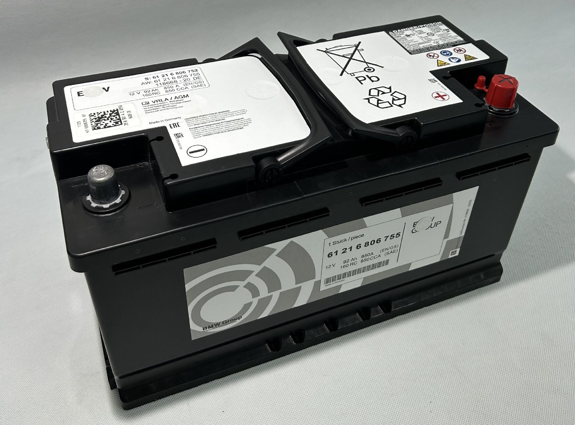 Car battery with start-stop function 92ah AGM92 for BMW X3/X5, Phaeton, Huanon, AGM start-stop battery for Mercedes-Benz