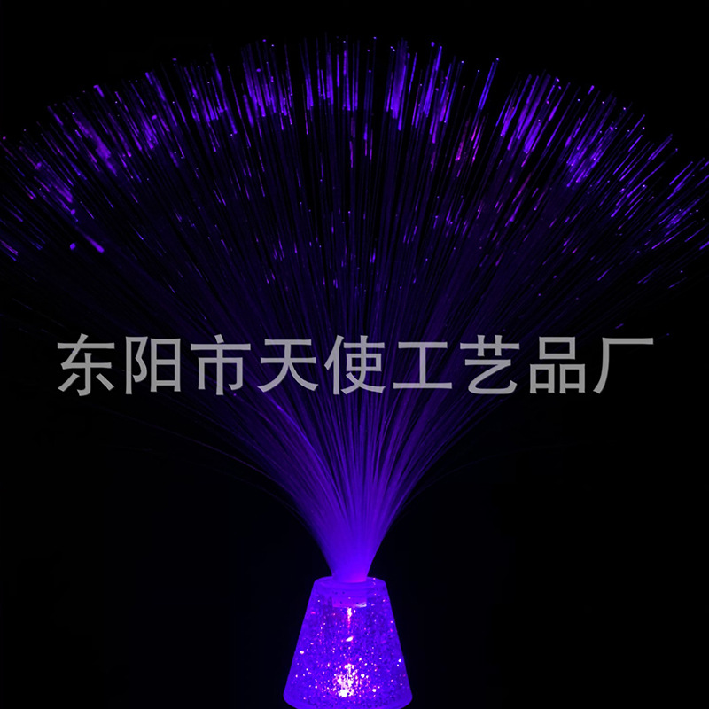 LED estrellado de fibra óptica USB luz de la noche de la lámpara de lava colorido que cambia de color ambiente de boda de vacaciones de Cristal estrellado Luz