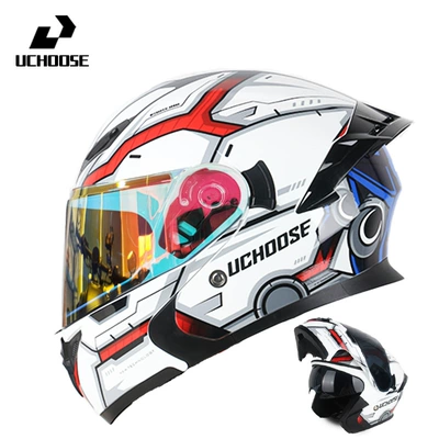 Motorcycle Safety Supplies – Suitable for All Seasons - mecha-aurora-red-comes-with-transparent-mirror-bluetooth-headset-m