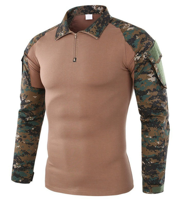 Transfronterizos al aire libre tácticas negras 2 uniformes ranas hombres fanáticos del ejército del cuerpo delgado rápidamente secado ropa de ranas chaqueta de entrenamiento camisa de manga larga